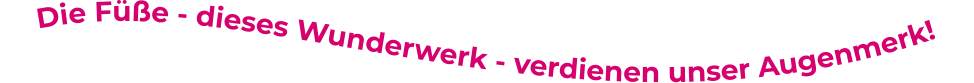 Die Füße - dieses Wunderwerk - verdienen unser Augenmerk!